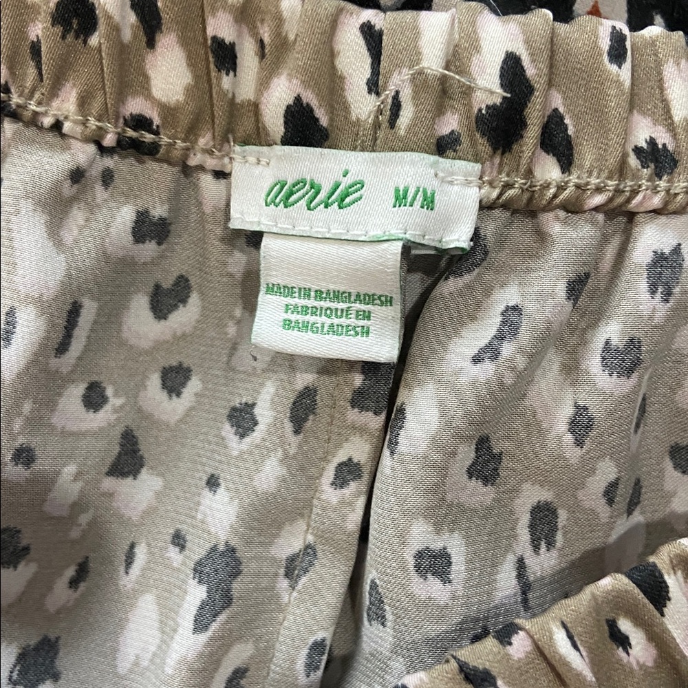 Aerie Women's Leopard Print Shorts in Brown and Black - Picture 3 of 7